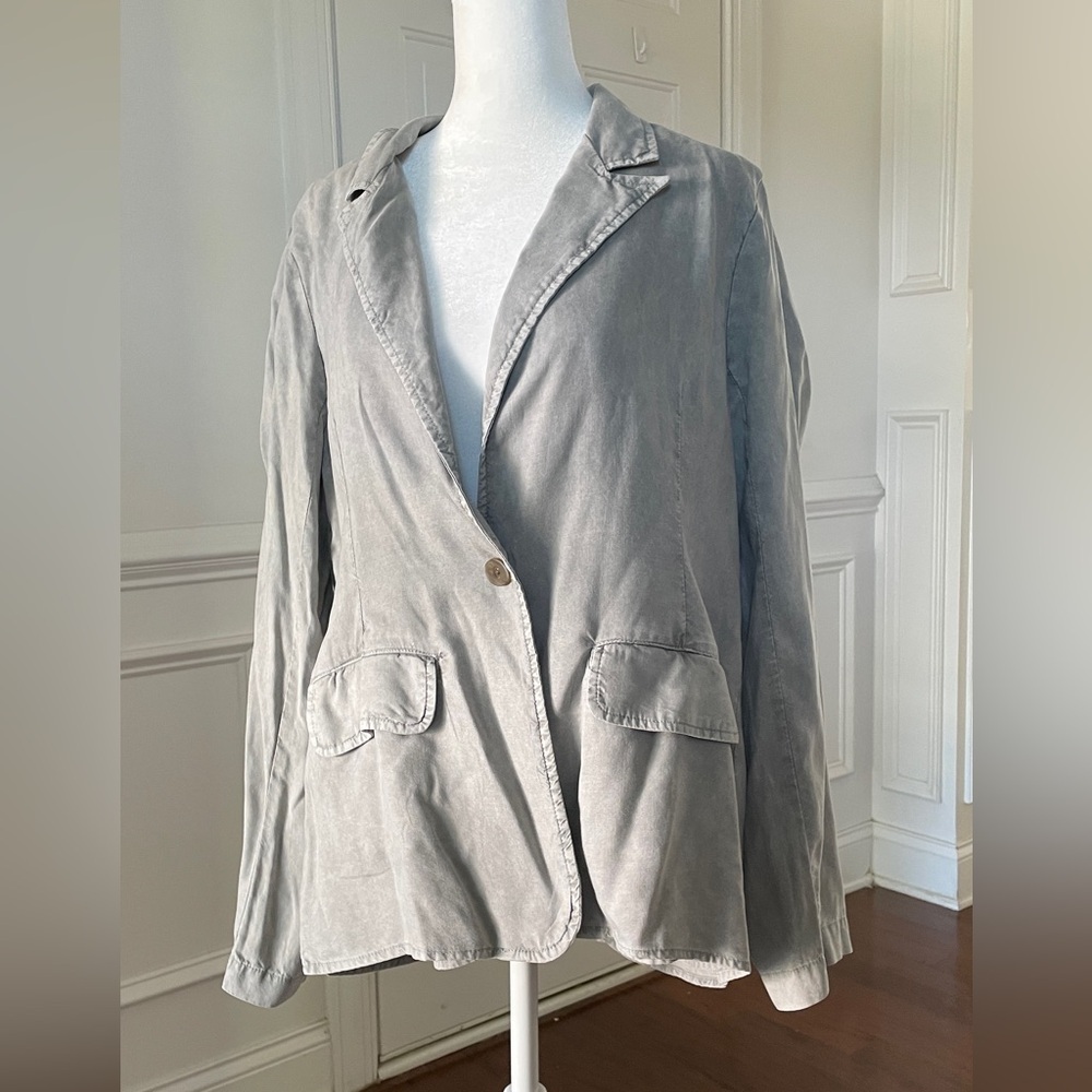 Bella Dahl Easy Longline Green/Gray Blazer Size M - Picture 2 of 6